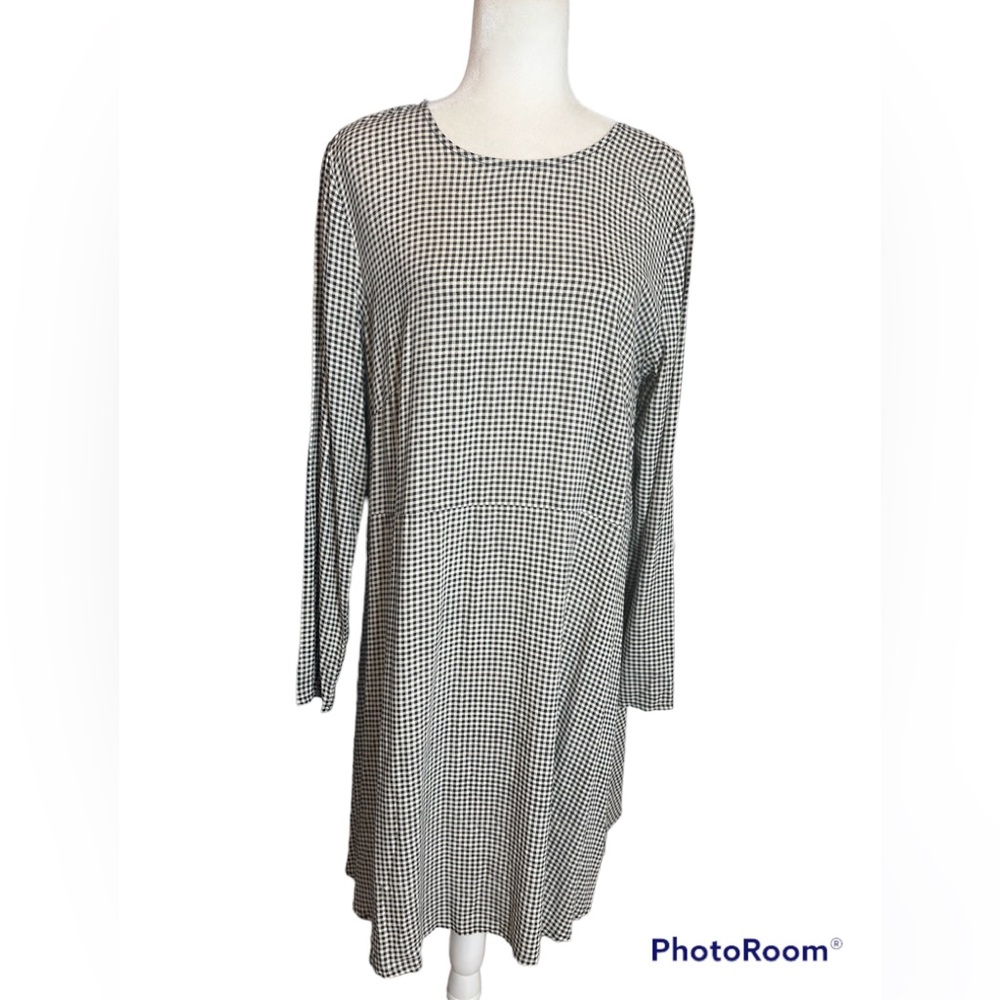 NWT H&M Black Small Check Aline Dress size 12 Wednesday Addams Family Gothic